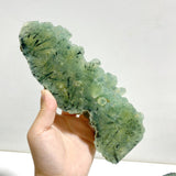 5 Pieces Large Natural Prehnite Tower Raw Side