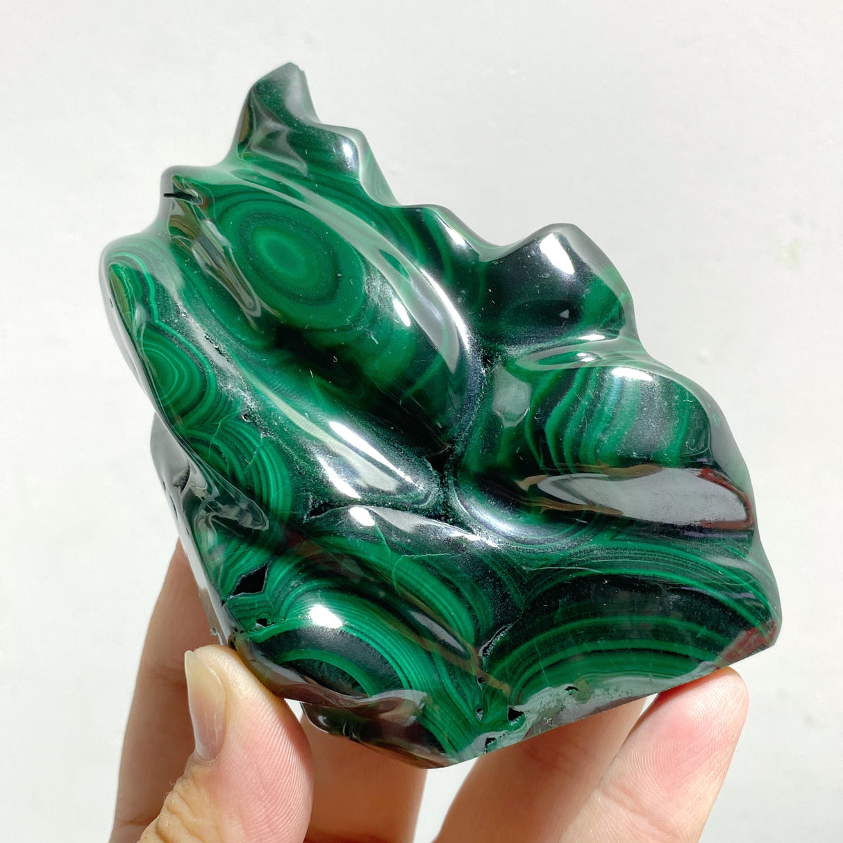 10 Pieces Malachite Flame Carving (Defect)