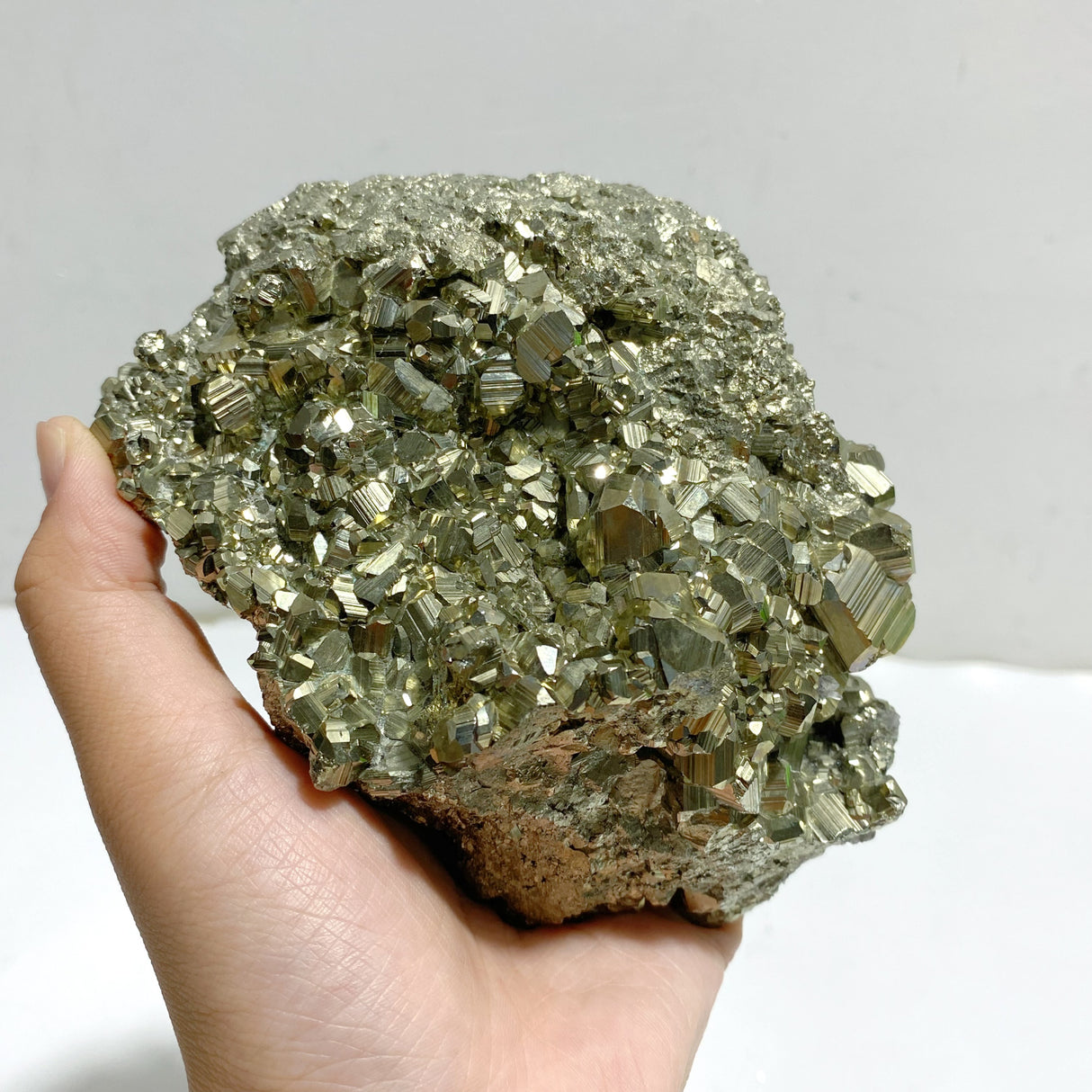 Natural Pyrite Mineral Specimen With Stand #A3