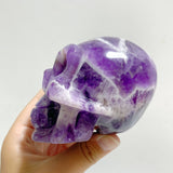 14 Pieces Chevron Amethyst Skull Carving