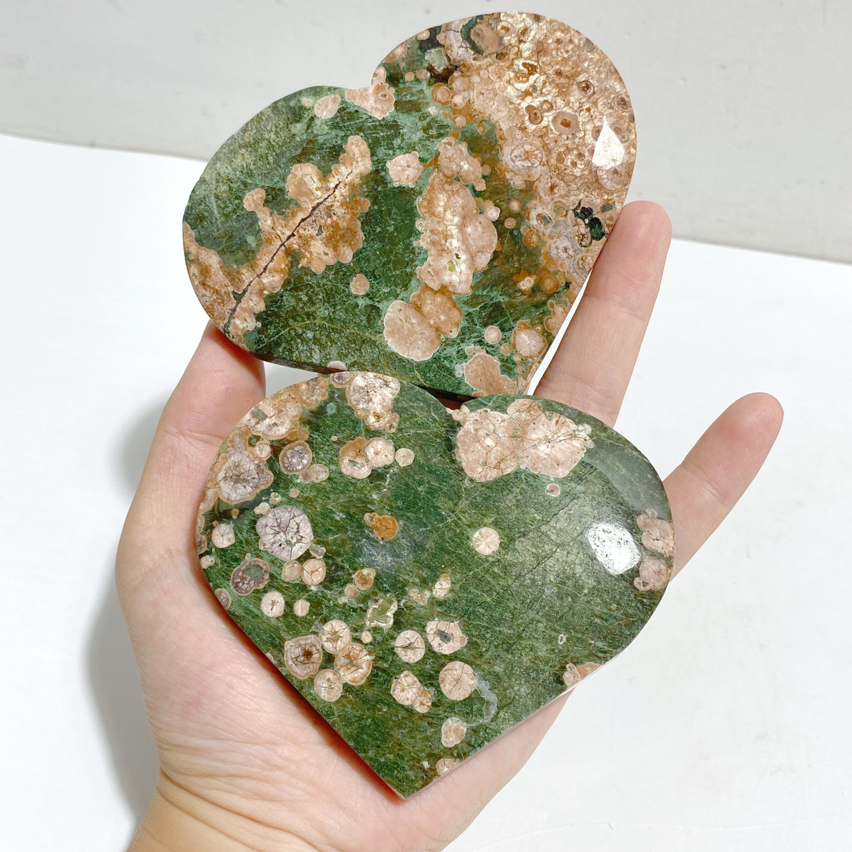 13 Pieces Large Rainforest Jasper Heart #3