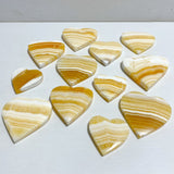 Stripe Yellow Calcite Heart Wholesale