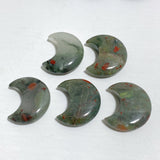 5 Types 3CM Moon Carving Wholesale Africa Blood Stone Blue Sandstone