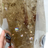 Unique Smoky Quartz Point With Rainbow With Stand