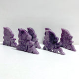 6 Pieces Deep Purple Lepidolite Butterfly Fairy Carving