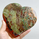 5 Pieces Large Money Agate Heart With Stand