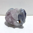 Beautiful Amethyst Mixed Geode Agate Druzy Elephant Animal Carving A05 - Wholesale Crystals
