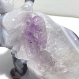 Beautiful Amethyst Mixed Geode Agate Druzy Elephant Animal Carving A06 - Wholesale Crystals