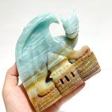Beautiful Caribbean Calcite Flying Dragon Castle Carving - Wholesale Crystals