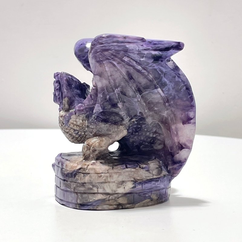 Beautiful Charoite Flying Dragon Carving #2 - Wholesale Crystals