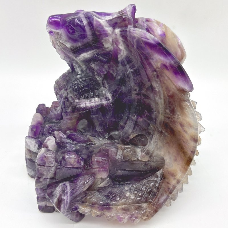 Beautiful Chevron Amethyst Dragon Castle Carving - Wholesale Crystals