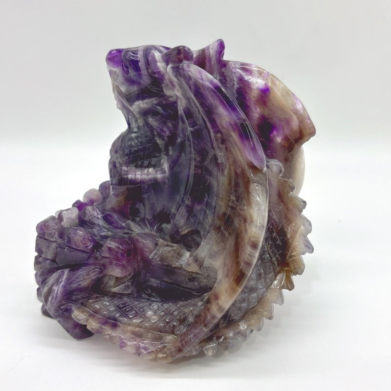 Beautiful Chevron Amethyst Dragon Castle Carving - Wholesale Crystals