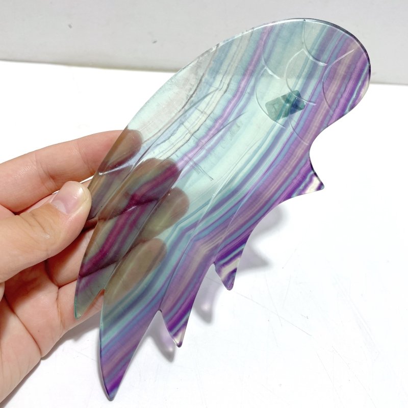 Beautiful Fluorite Angel Wing Carving With Stand - Wholesale Crystals