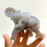 Beautiful Geode Agate Druzy Elephant Animal Carving - Wholesale Crystals