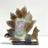 Beautiful Geode Druzy Agate Nine - tailed Fox Carving 6 - Wholesale Crystals