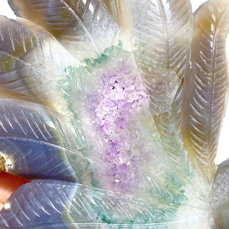 Beautiful Geode Druzy Agate Nine - tailed Fox Carving 6 - Wholesale Crystals