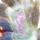 Beautiful Geode Druzy Agate Nine - tailed Fox Carving 6 - Wholesale Crystals