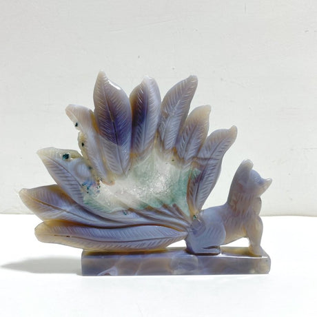 Beautiful Geode Druzy Agate Nine - tailed Fox Carving 8 - Wholesale Crystals