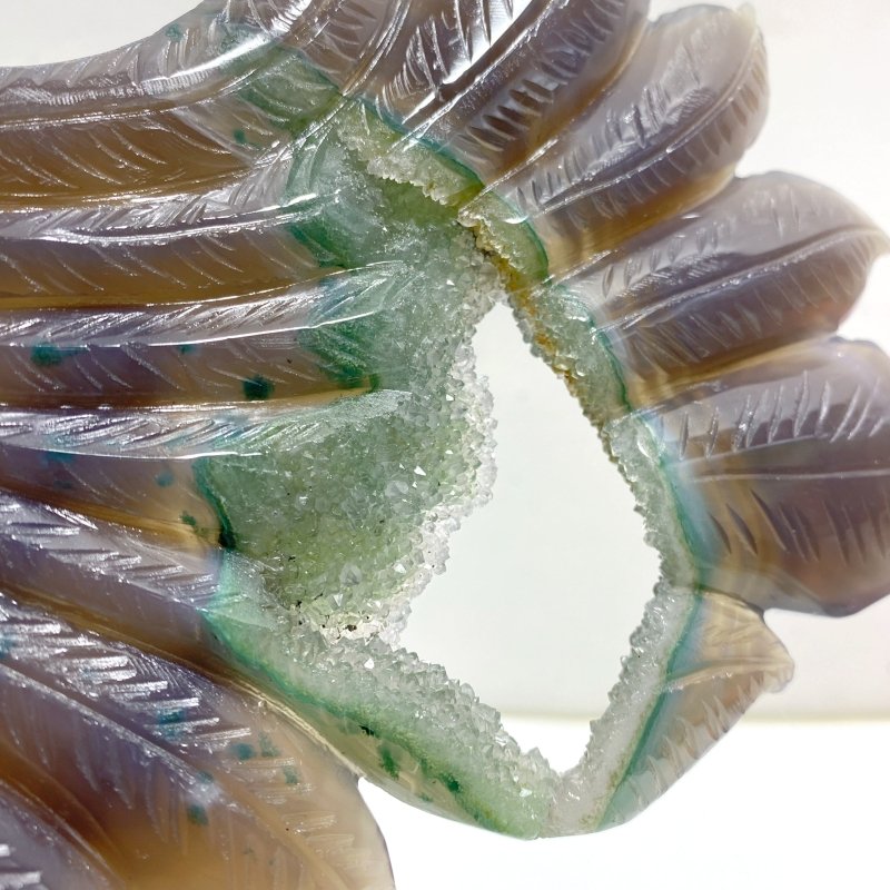 Beautiful Geode Druzy Agate Nine - tailed Fox Carving 9 - Wholesale Crystals