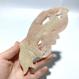 Beautiful Geode Druzy Sakura Flower Agate Butterfly Wing Carving With Stand - Wholesale Crystals