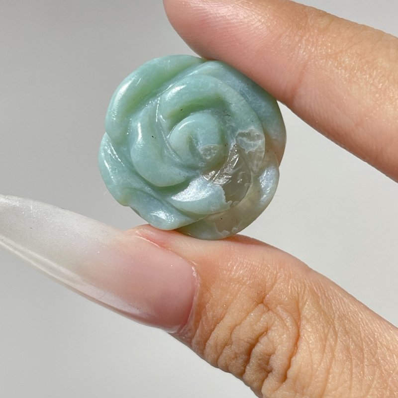 Beautiful Green Pink Sakura Flower Agate Flower Carving Wholesale - Wholesale Crystals