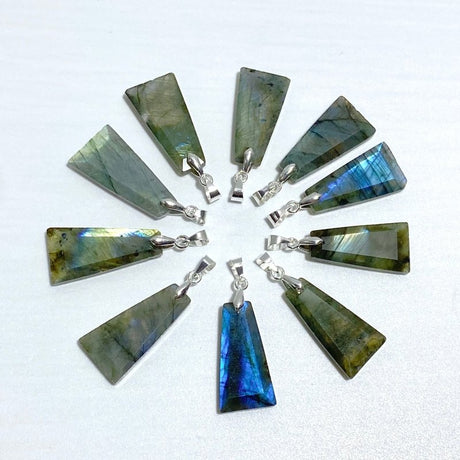 Beautiful Labradorite Pendants Trapezoidal Shape Wholesale - Wholesale Crystals