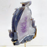 Beautiful Large Amethyst Mixed Geode Agate Flying Dragon Castle Carving With Stand - Wholesale Crystals