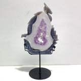 Beautiful Large Amethyst Mixed Geode Druzy Agate Flying Dragon Castle Carving With Stand - Wholesale Crystals