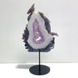 Beautiful Large Amethyst Mixed Geode Druzy Agate Flying Dragon Castle Carving With Stand - Wholesale Crystals