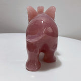 Beautiful Large Deep Pink Madagascar Rose Quartz Elephant Carving - Wholesale Crystals