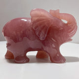 Beautiful Large Deep Pink Madagascar Rose Quartz Elephant Carving - Wholesale Crystals