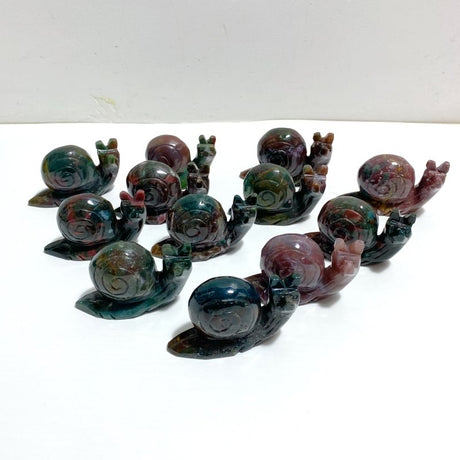 Beautiful Large Ocean Jasper Snails Carving Wholesale - Wholesale Crystals
