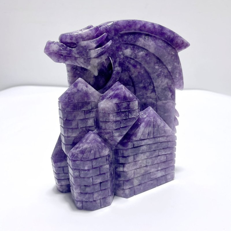 Beautiful Lepidolite Flying Dragon Carving - Wholesale Crystals