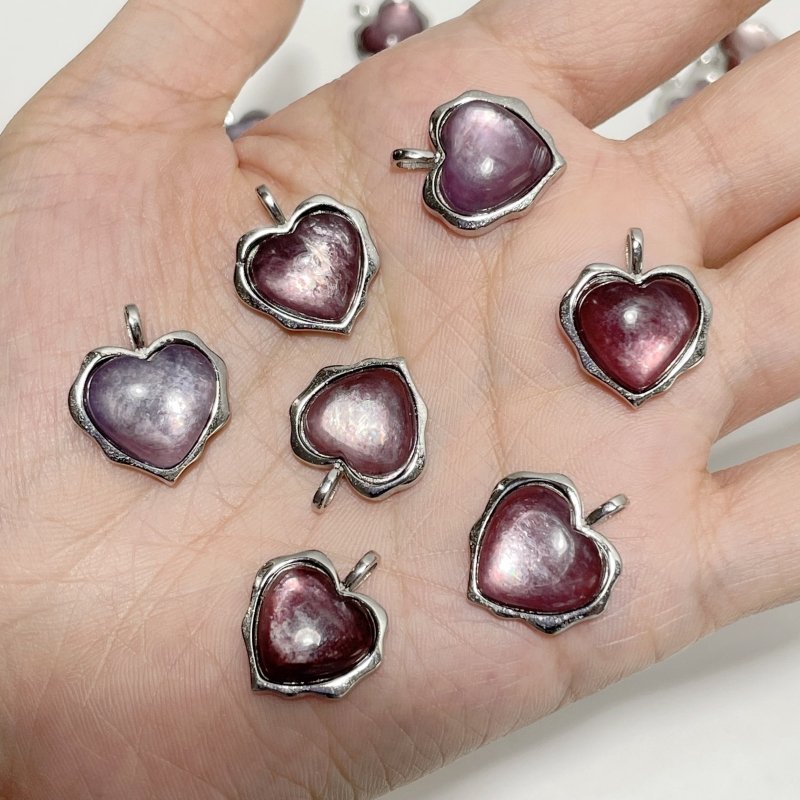 Beautiful Lepidolite Heart Pendant Wholesale - Wholesale Crystals