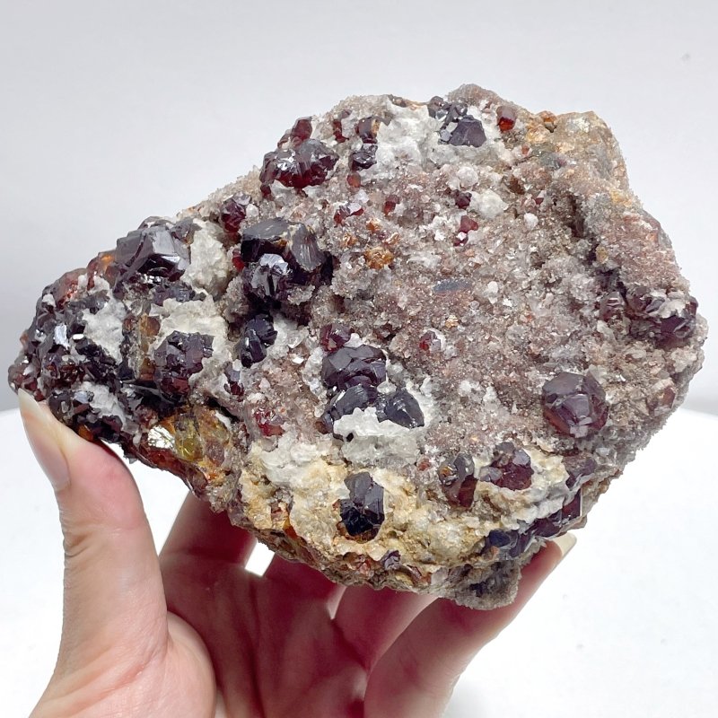 Beautiful Orange Garnet Specimen Mixed Quartz Cluster - Wholesale Crystals