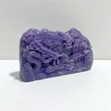 Beautiful Purple Jade Landscape Pavilion Carving 2 - Wholesale Crystals