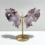 Beautiful Purple Sakura Flower Agate Butterfly Wing Carving With Stand - Wholesale Crystals