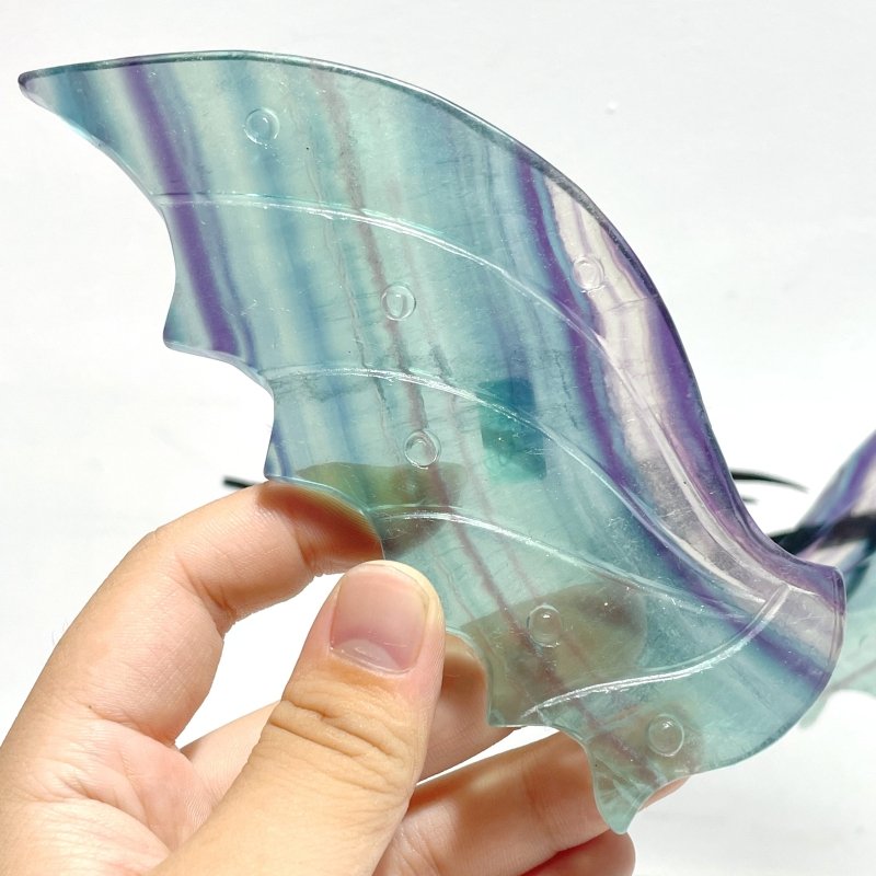 Beautiful Rainbow Fluorite Flying Dragon Wing With Stand - Wholesale Crystals