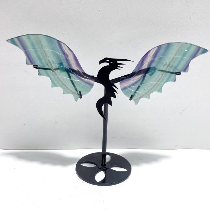 Beautiful Rainbow Fluorite Flying Dragon Wing With Stand - Wholesale Crystals