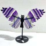 Beautiful Rainbow Fluorite Symmetry Owl Wing Carving With Stand -Wholesale Crystals