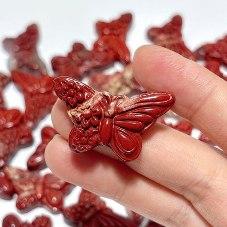 Beautiful Red Jasper Butterfly Carving Wholesale - Wholesale Crystals