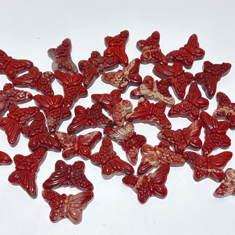 Beautiful Red Jasper Butterfly Carving Wholesale - Wholesale Crystals