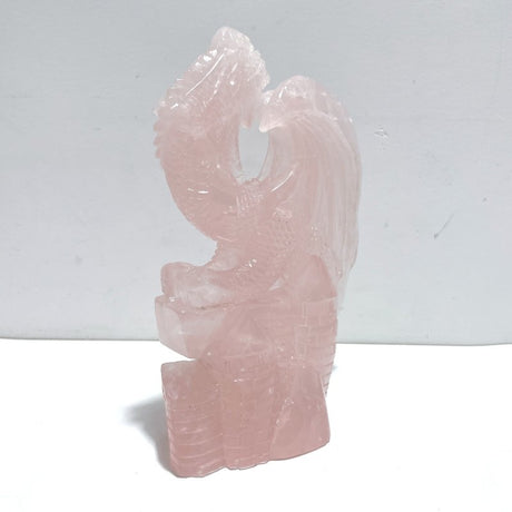 Beautiful Rose Quartz Flying Dragon Castle Carving - Wholesale Crystals