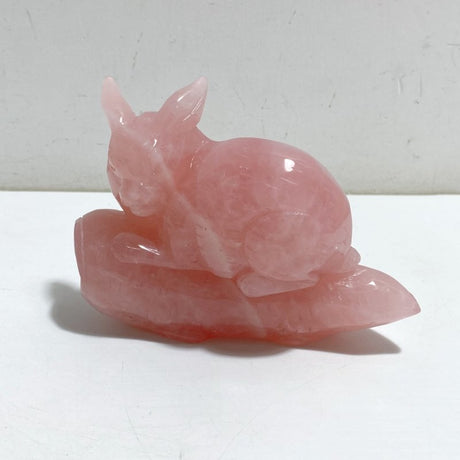 Beautiful Rose Quartz Rabbit Carving -Wholesale Crystals