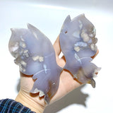 Beautiful Sakura Flower Agate Butterfly Wing Carving With Stand - Wholesale Crystals