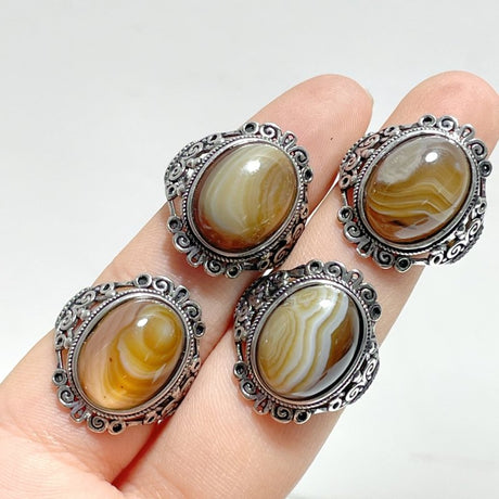 Beautiful Stripe Agate Ring Wholesale - Wholesale Crystals