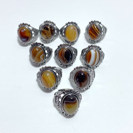 Beautiful Stripe Agate Ring Wholesale - Wholesale Crystals