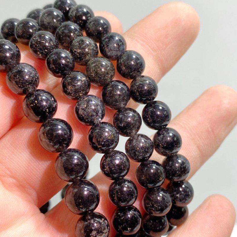 Black Full Rutile Quartz Bracelets Wholesale - Wholesale Crystals