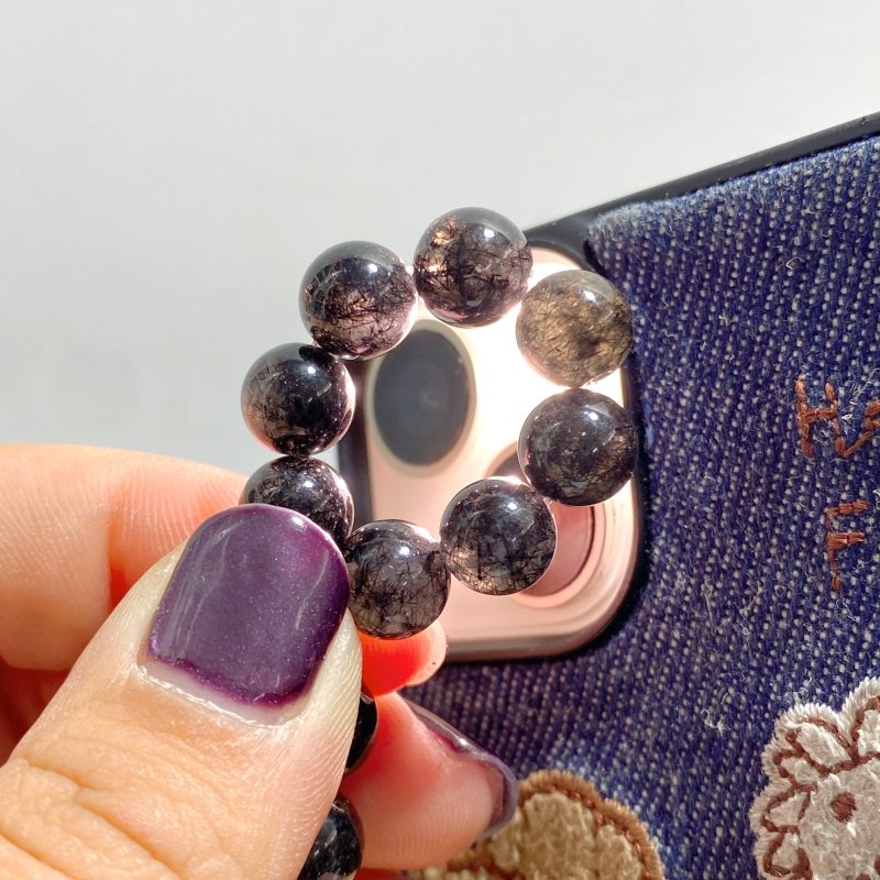 Black Full Rutile Quartz Bracelets Wholesale - Wholesale Crystals