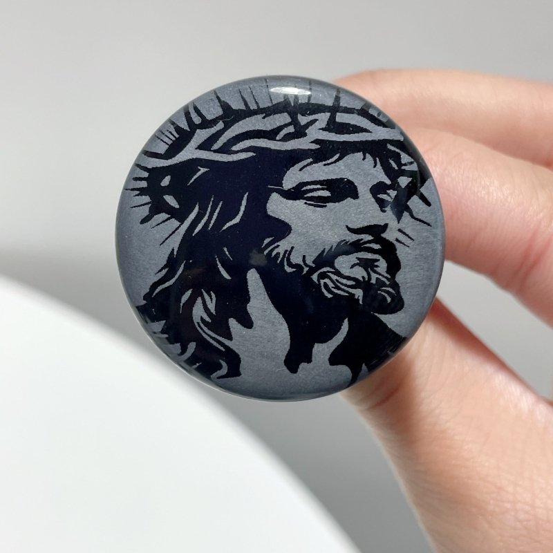 Black Obsidian Engraved Jesus Christ Car Air Vent Clips Wholesale Car Accessories - Wholesale Crystals